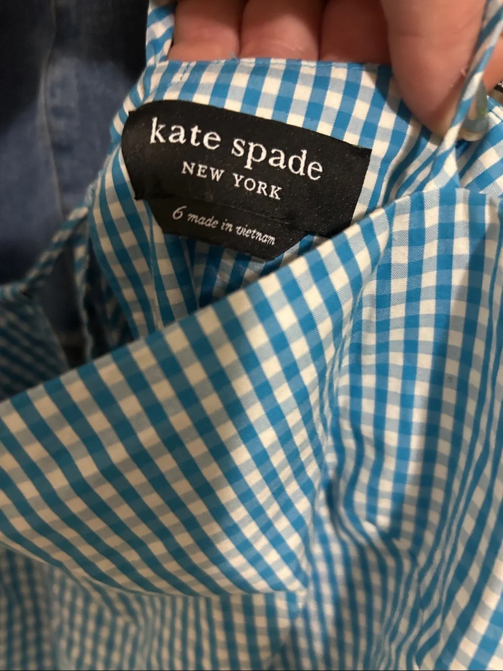 kate spade Blue and White Gingham Dress